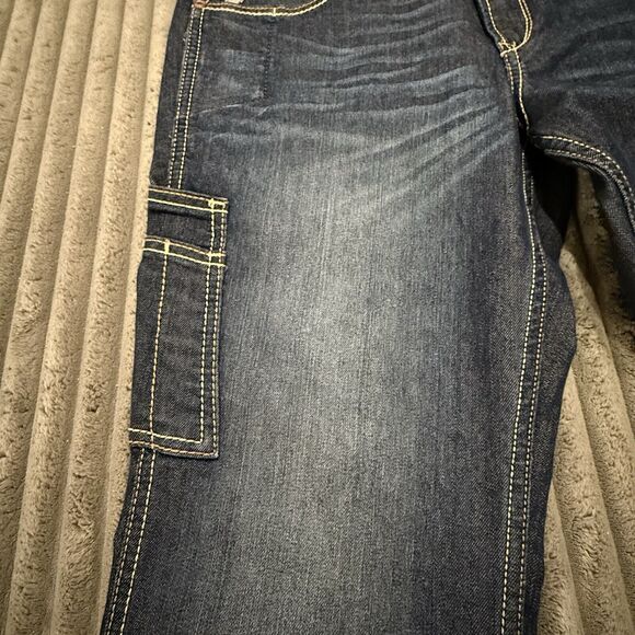 Arita Rebar Durastretch Work Denim Jeans Mid-Rise Cargo Boot Cut Women’s 31R - Picture 2 of 9